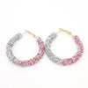 Boucle d'oreille créole Rasta briant et rose  Rasta Lion