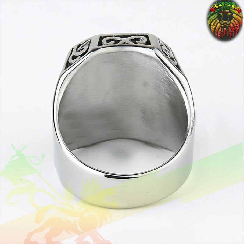 Bague Lion of Juda vu de dos | Rasta-Lion Magasin Rasta en Ligne