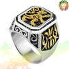 Bague Lion of Juda Variante or et argent | Magasin Rasta en Ligne