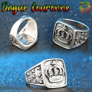 Bague chevalière Couronne Homme | Rasta-Lion™ : Magasin Rasta en Ligne