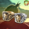 Bague Tête de Rasta en deux couleurs doré ou argent | Rasta-Zion