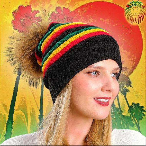 Bonnet Rasta avec Pompon  | Rasta-Lion