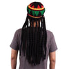 Bonnet Rasta avec dreadlocks porté par homme vue de dos | Rasta Lion