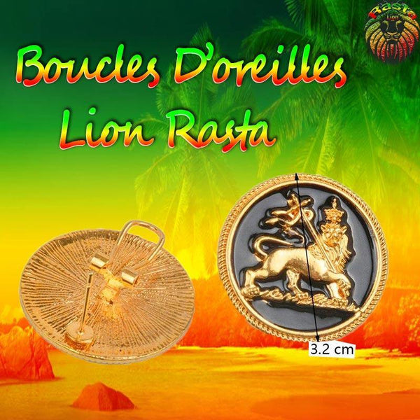 Boucles d'oreilles lion Rasta | Rasta-Lion