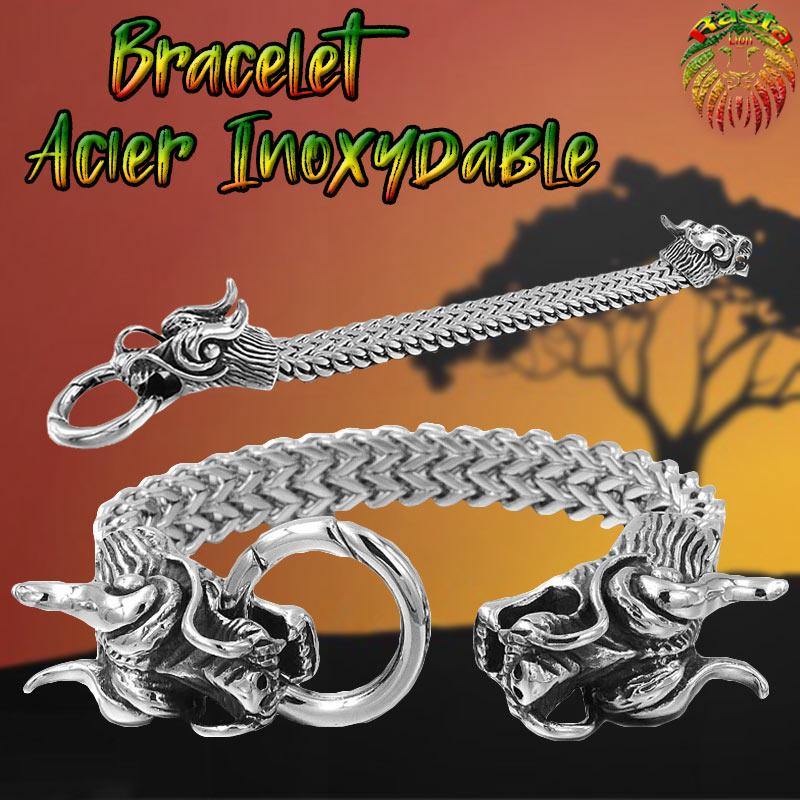 Bracelet Acier Inoxydable posé à plat | Rasta-Zion