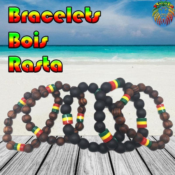 Bracelet Rasta <br> En bois (assortiment de 5 Pcs). | Rasta-Lion™ : Magasin Rasta en Ligne