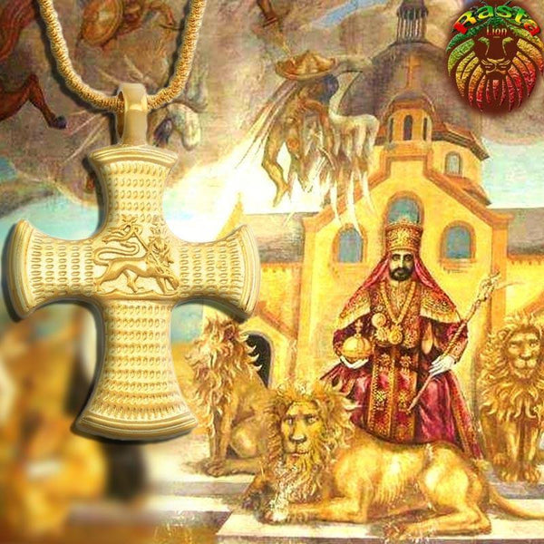 Collier Croix & Lion de Juda  Haïlé Sélassié | Rasta-Lion