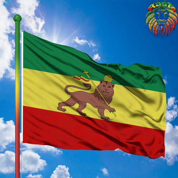 Drapeau Éthiopie lion | Rasta-Lion