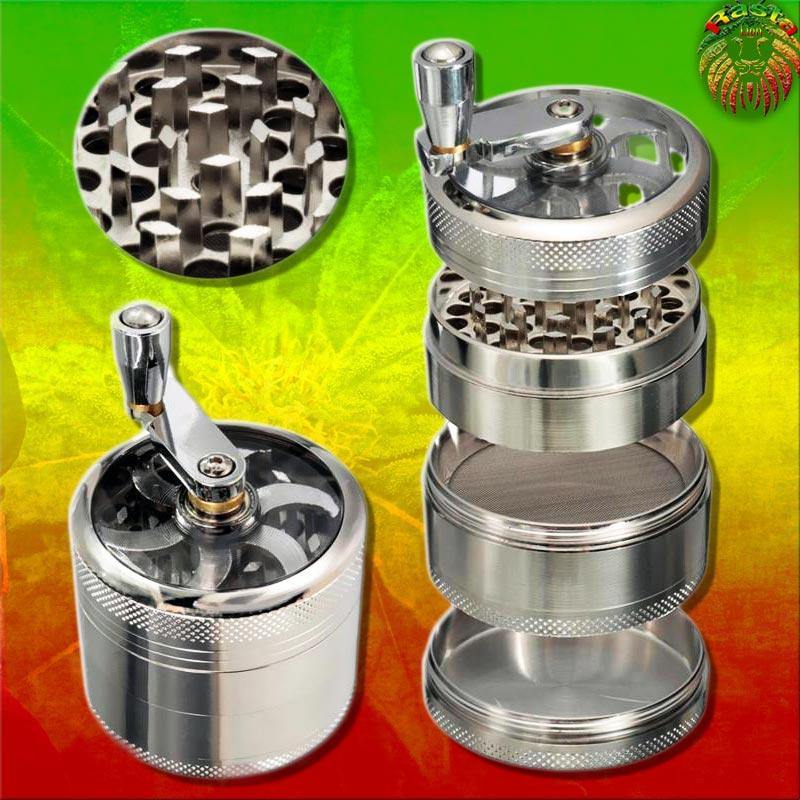 Grinder weed (4 Niveaux, Aluminum) | Rasta-Lion