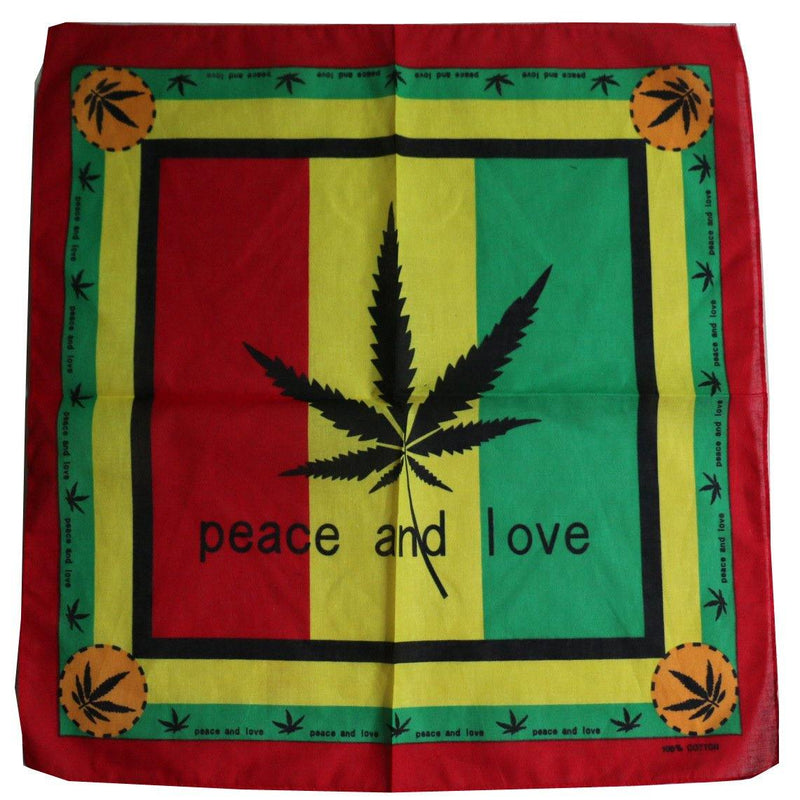 Bandana Rasta Chanvre peace and love | Rasta Lion