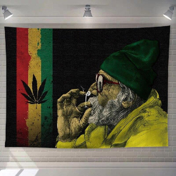 Tenture Rastafari  Homme avec bonnet | Rasta-Lion
