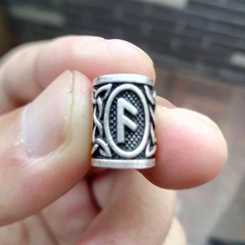 Perles Cheveux Viking Rune Ansuz Argent | Rasta Lion