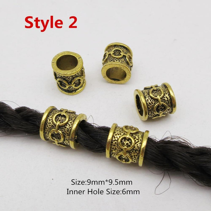 Tube dreadlocks 6.5 mm 5pcs                            Metal different styles viking hair braid dread beard dreadlock beads rings tube for women men accessories | Rasta-Lion™ : Magasin Rasta en Ligne