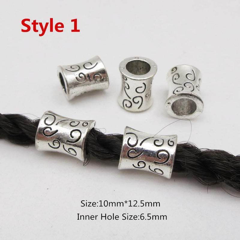 Tube dreadlocks 6.5 mm 5pcs                            Metal different styles viking hair braid dread beard dreadlock beads rings tube for women men accessories | Rasta-Lion™ : Magasin Rasta en Ligne