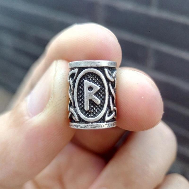 Perles Cheveux Viking Rune Raidho Argent | Rasta Lion