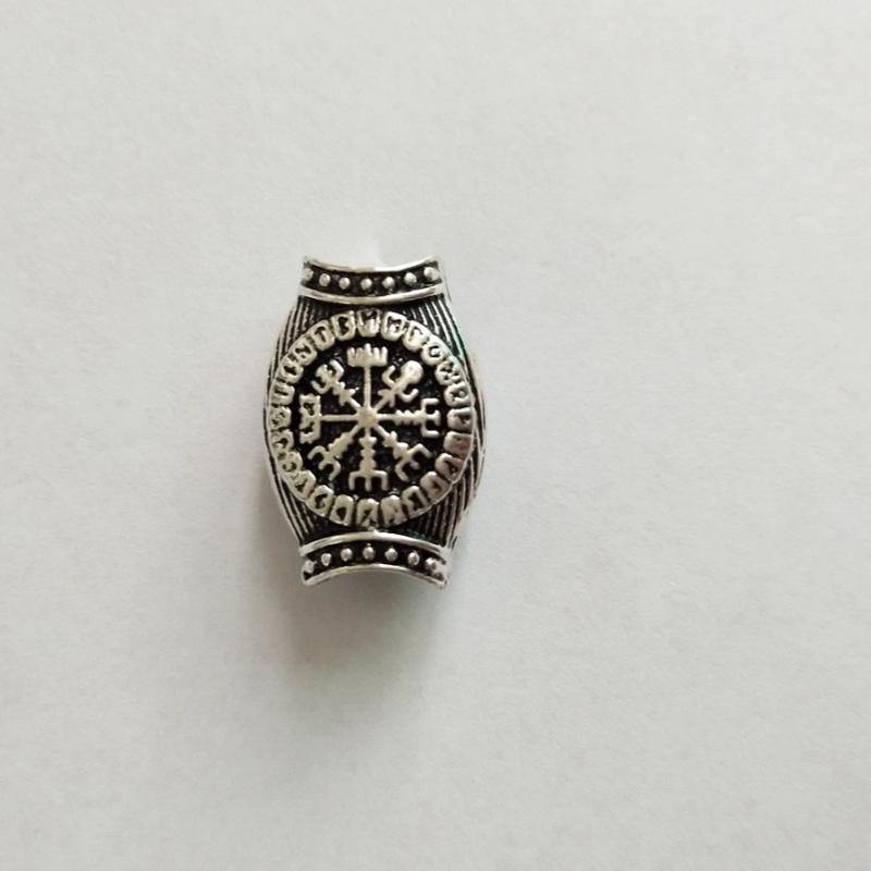 Perles Cheveux Viking Compass Argent | Rasta Lion