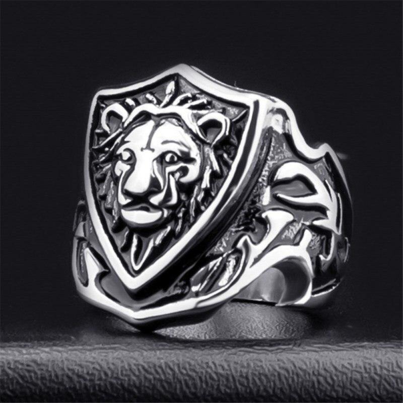 Bague lion Dominateur                    Secret Boy Men's Fashion Classic Domineering Lion Head Shield Ring Party Work Leisure Wear Jewelry Birthday Gifts | Rasta-Lion™ : Magasin Rasta en Ligne