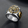 Bague Œil d'Horus avec symbole hiéroglyphe et Croix d'Ankh | Rasta-Lion