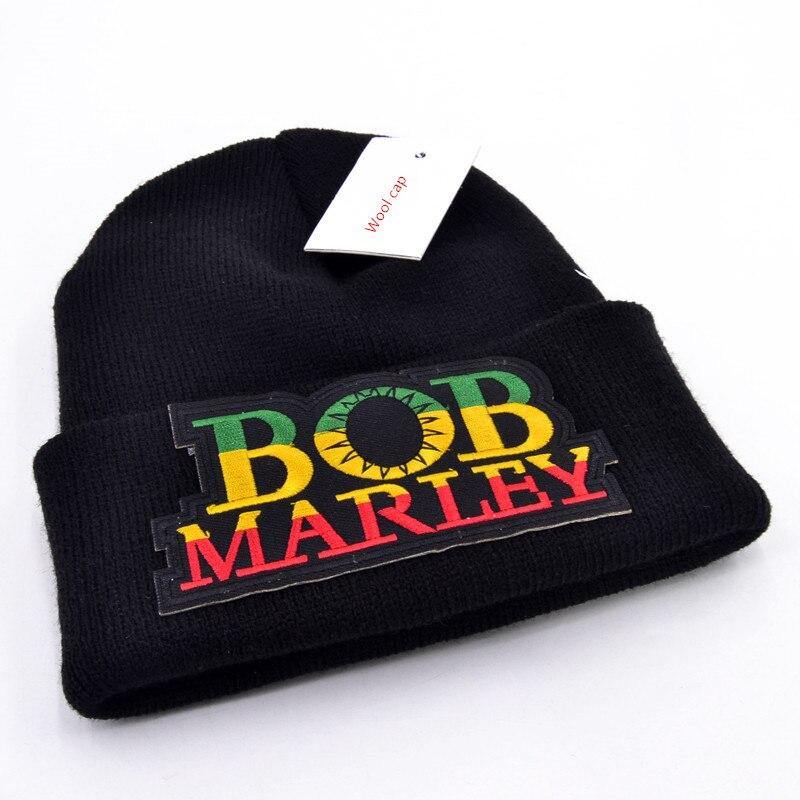 Bonnet Bob Marley Unisex, Noir à plat | Rasta-Lion™ - La Boutique Rasta.