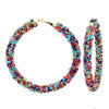Boucle d'oreille créole Rasta multi-color | Rasta Lion