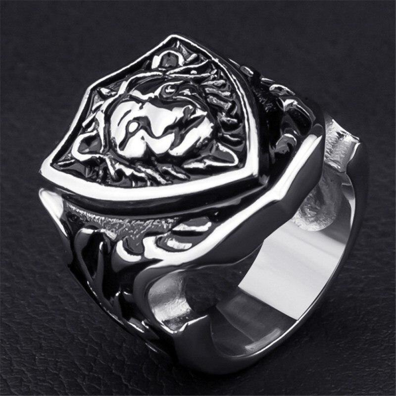 Bague lion Dominateur                    Secret Boy Men's Fashion Classic Domineering Lion Head Shield Ring Party Work Leisure Wear Jewelry Birthday Gifts | Rasta-Lion™ : Magasin Rasta en Ligne
