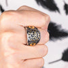 Bague Œil d'Horus et Croix d'Ankh porté au majeur gauche | Rasta-Lion