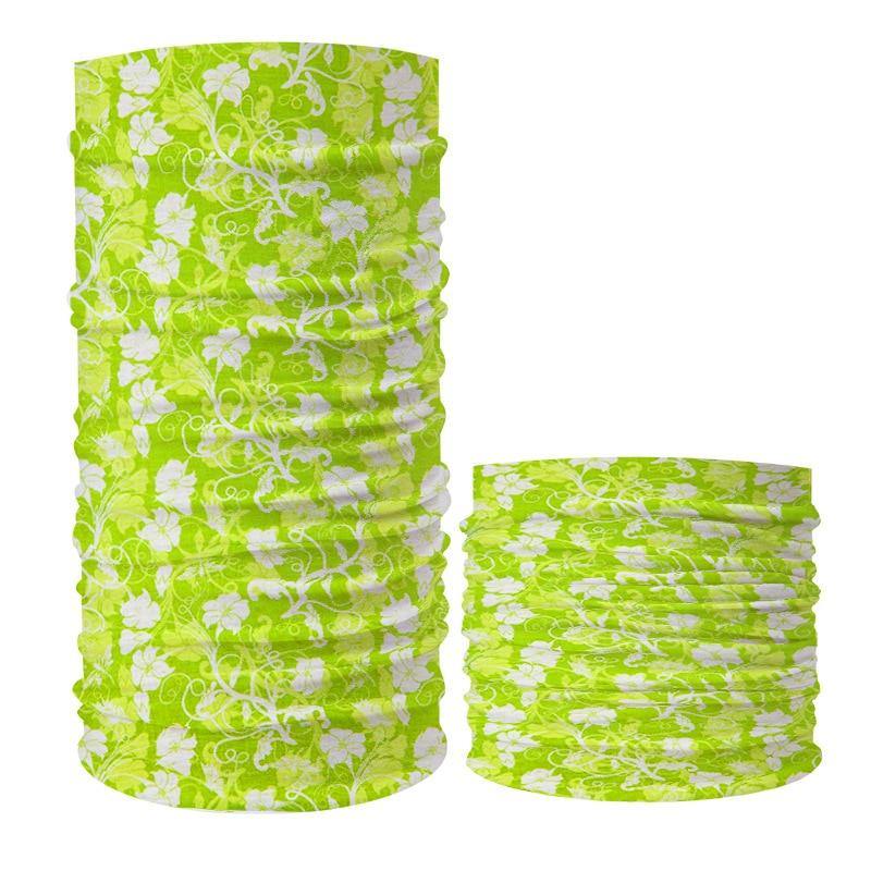 Bandana tube fleur verte et blanche  | Rasta Lion