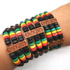 Bracelet Rasta en perle de bois  | Rasta-Lion