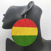 Boucle d'oreille rasta <br> Créole bois.