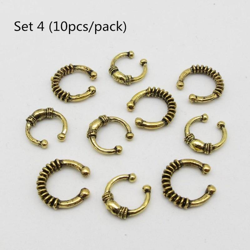 Bagues dreadlocks par 5 ou 10 pcs dorées mixte | Rasta Zion