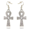 Boucle d'oreille rasta Croix Ankh Variante Argent antique | Rasta-Lion™