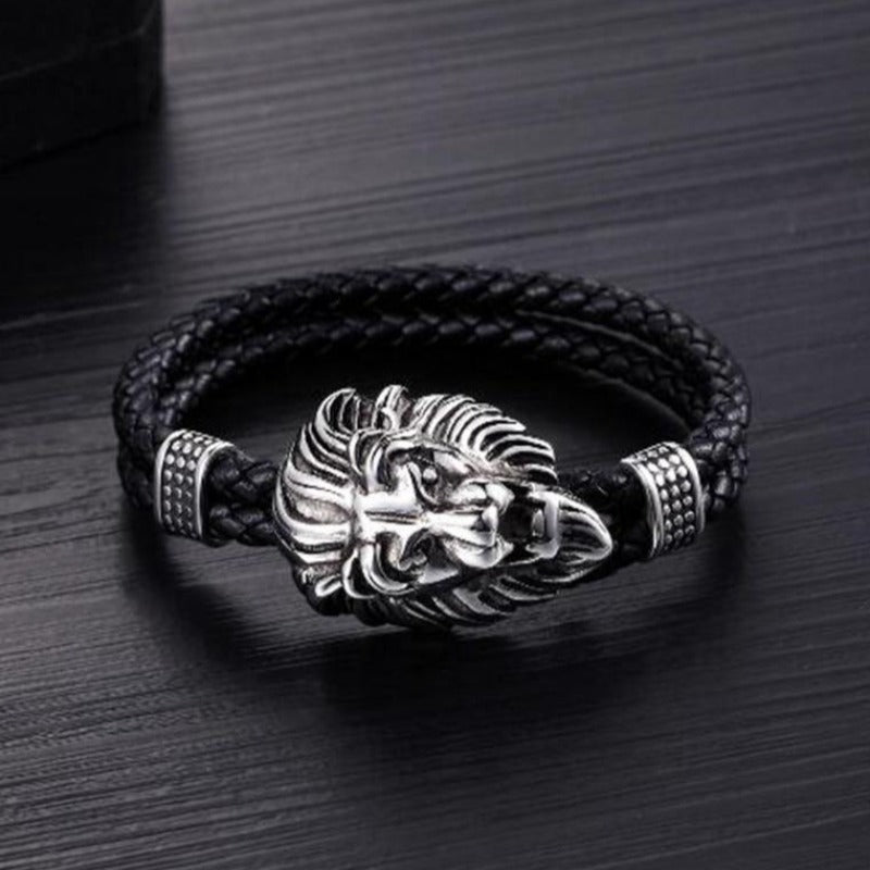 Bracelet Rasta tête de Lion Cuire | Rasta-Lion™ : Magasin Rasta en Ligne