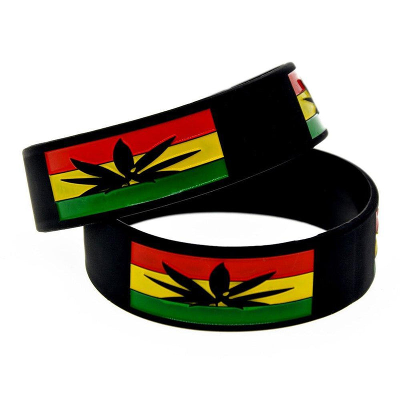 Bracelet Rasta Silicone couleur rasta vert, jaune , rouge| Rasta-Lion™
