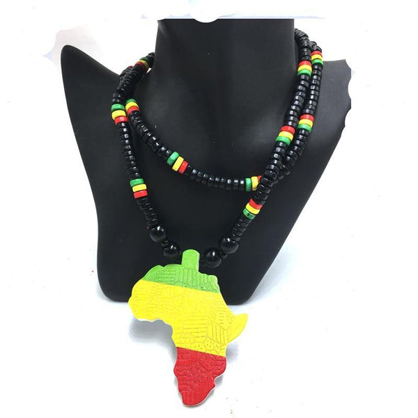 Collier Rasta<br> Carte d'Afrique. | Rasta-Lion™ : Magasin Rasta en Ligne