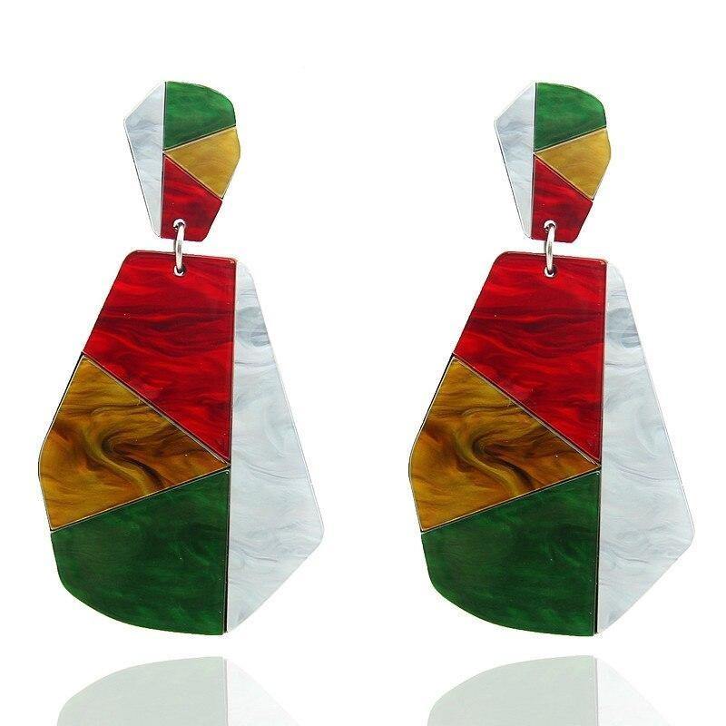 Boucles d'Oreilles Rasta Resine sur fond blanc  | Rasta-Zion