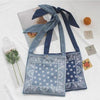 Sac bandoulière tissu ethnique bleu et bleu clair | Rasta Lion