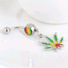 Piercing Rasta Feuille 316L Stainless Steel Maple Leaf Dangle Belly Navel Ring Weed Bar Button Women Sexy Body Piercing Jewelry | Rasta-Lion™ : Magasin Rasta en Ligne