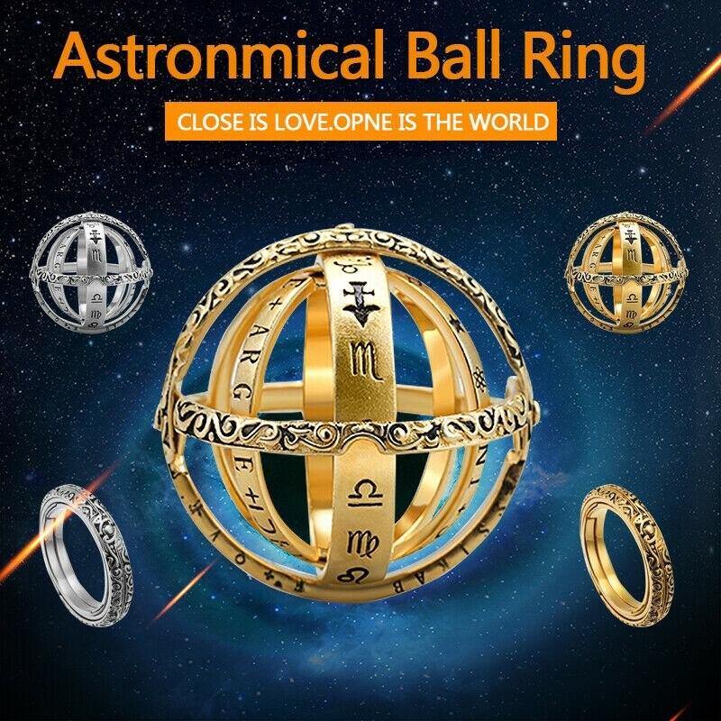 Bague astronomique       2019 Hot Creative Astronomical Sphere Ball Rings Cosmic Finger Ring Complex Rotating Variable Form Pendant Ring Jewelry Gift | Rasta-Lion™ : Magasin Rasta en Ligne