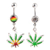 Piercing Rasta Feuille 316L Stainless Steel Maple Leaf Dangle Belly Navel Ring Weed Bar Button Women Sexy Body Piercing Jewelry | Rasta-Lion™ : Magasin Rasta en Ligne