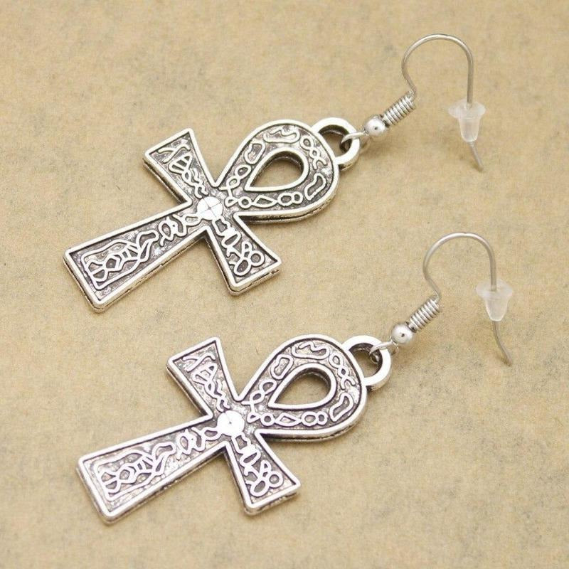 Boucle d'oreille rasta Croix Ankh. | Rasta-Lion™ : Magasin Rasta en Ligne