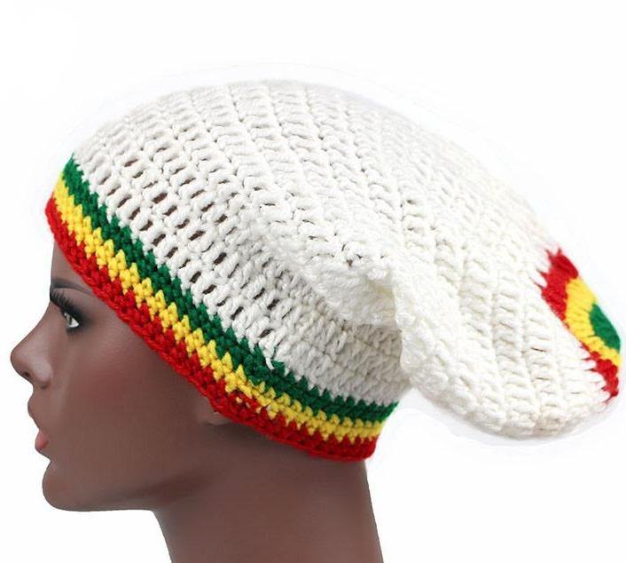 Bonnet Rasta Au Crochet blanc | Rasta Lion
