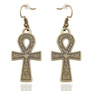 Boucle d'oreille rasta Croix Ankh Variante or antique | Rasta-Lion™
