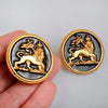 Boucles d'oreilles lion de juda dorée pas cher | Rasta Lion