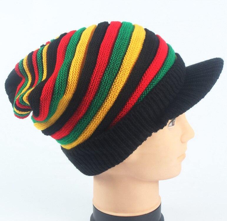 Bonnet Visiere Rasta à rayures (Unisex) | Rasta-Lion - La Boutique Rasta.