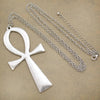 Collier Croix D'ankh XL argent vue de face | Rasta-Lion™