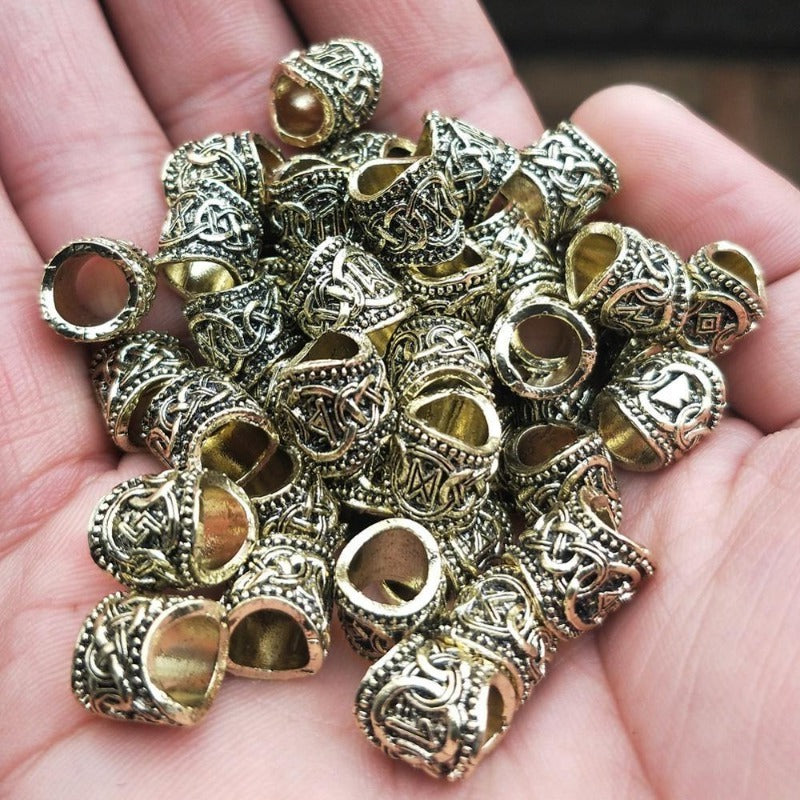 Perles Cheveux Viking Alphabet Runes | Rasta-Lion™ : Magasin Rasta en Ligne