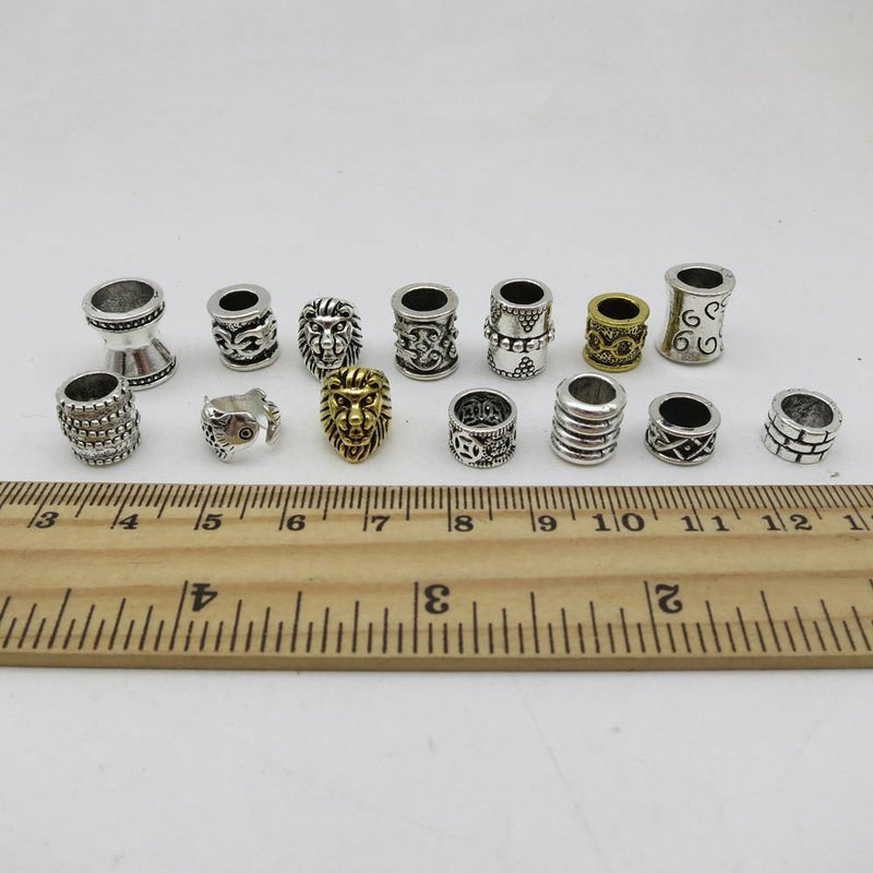 Tube dreadlocks 6.5 mm 5pcs                            Metal different styles viking hair braid dread beard dreadlock beads rings tube for women men accessories | Rasta-Lion™ : Magasin Rasta en Ligne