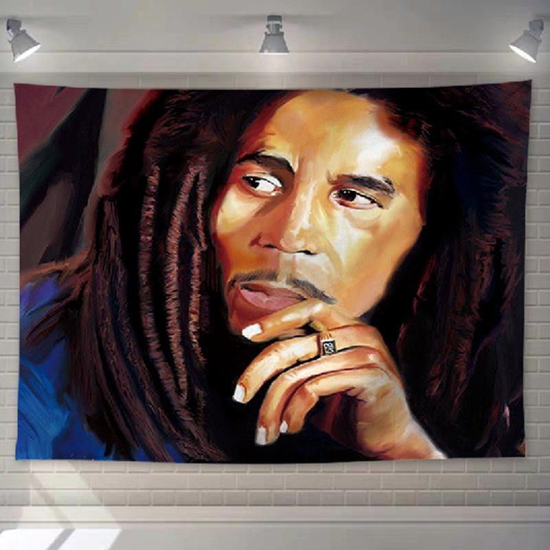 Tenture Rastafari  Bob marley avec sa baque Lion de juda | Rasta Lion