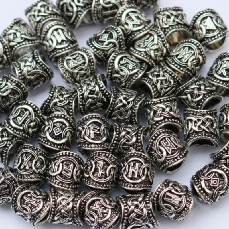 Perles Cheveux Viking variante argent antique | Rasta-Lion