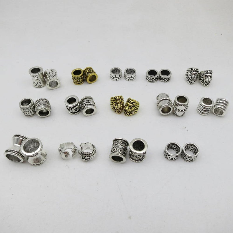 Tube dreadlocks 6.5 mm 5pcs                            Metal different styles viking hair braid dread beard dreadlock beads rings tube for women men accessories | Rasta-Lion™ : Magasin Rasta en Ligne